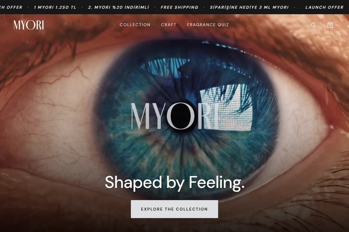 MYORI Shopify storefront homepage in English