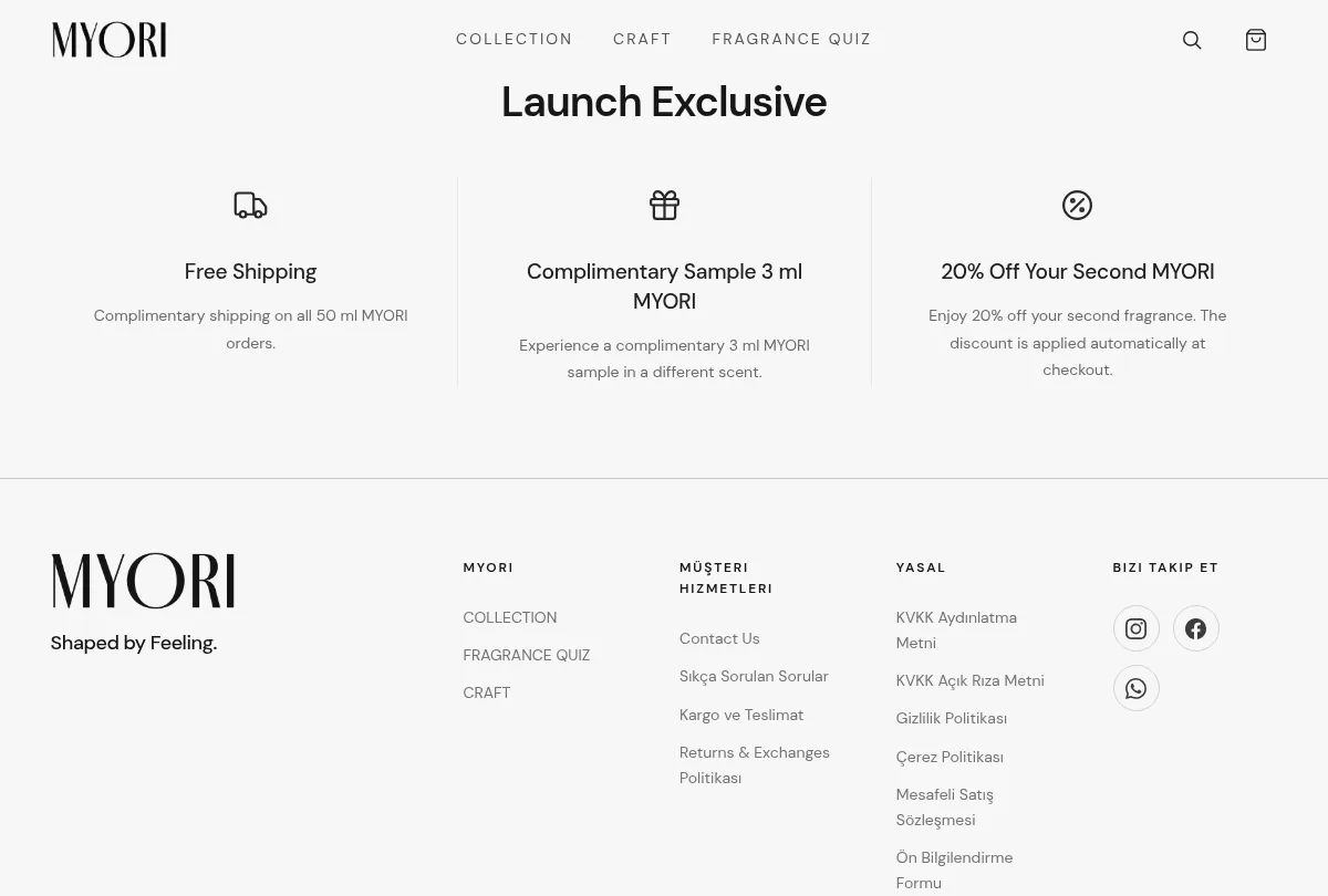 MYORI launch and delivery benefits in English