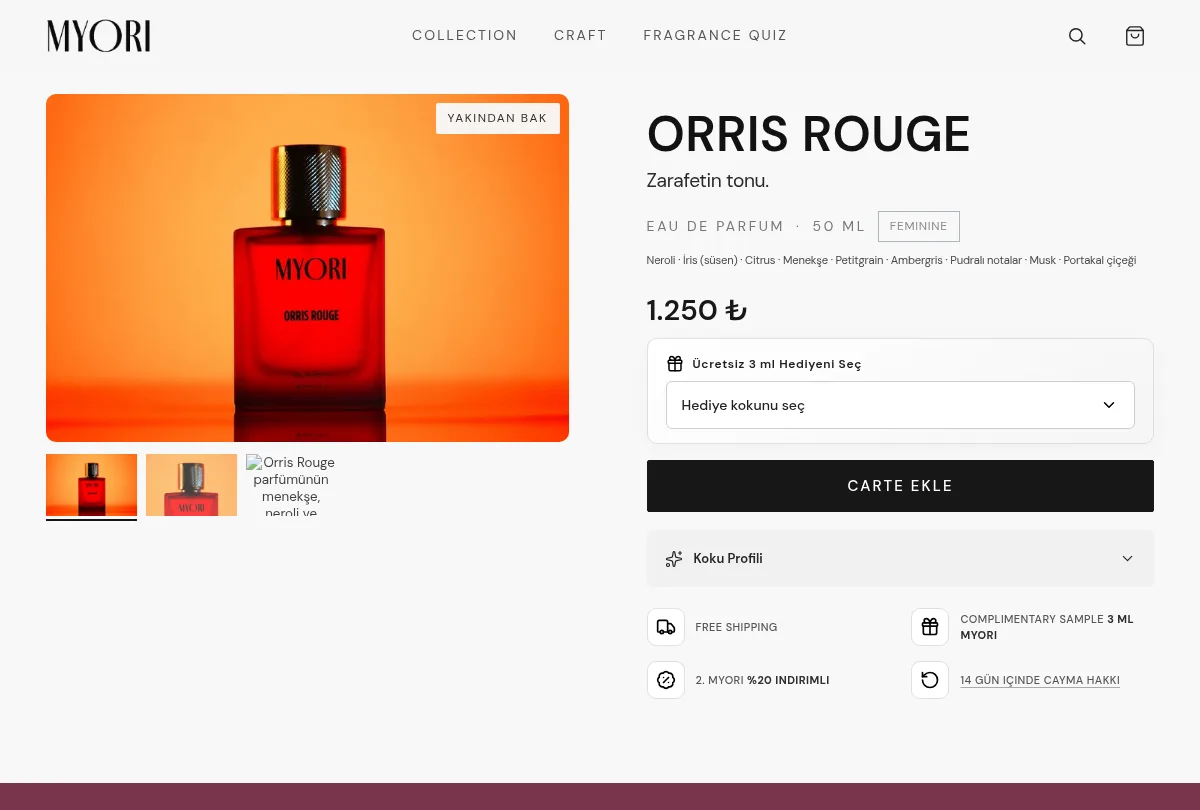 MYORI Orris Rouge product experience in English